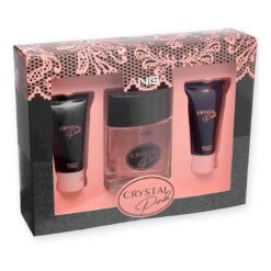 *55805 NG Perfumes Crystal Pink Woman Perfume Set EDP 100ml, Shower Gel 50ml & Body Lotion 50ml