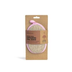 *91025 Idc Institute Natural Fibers Exfoliating Oval Scrub Sponge 15,5 x 11cm Pink Creme