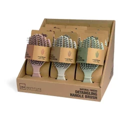 *35128 IDC Natural Fibers Handle Hair Brush Easy Detangling Βούρτσα Μαλλιών Εύκαμπτη 100% ανακυκλώσιμη 16cm Green