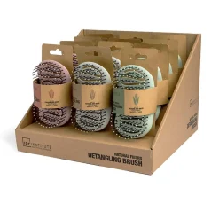 *35129 IDC Natural Fibers Hair Detangling Brush Βούρτσα Μαλλιών Ελαφρώς Εύκαμπτη 100% ανακυκλώσιμη 12cm Rouge