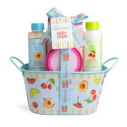 *44152 IDC Institute Fruit Farm Tin Basket Σετ Μπάνιου - Περιποίησης με Άρωμα Φρούτων 5pcs 18 x21 x11cm