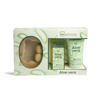 *44158 IDC Institute Aloe Vera Series Giftset 3Pcs - Σετ Περιποίησης & Μασάζ 21,5 x 13,5 x 4,5cm
