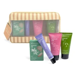 IDC Institute Natural Oil Cosmetic Bag Σετ Μπάνιου - Περιποίησης με Φυτικά Έλαια σε Νεσεσέρ 5pcs 22 x 15 x 4cm