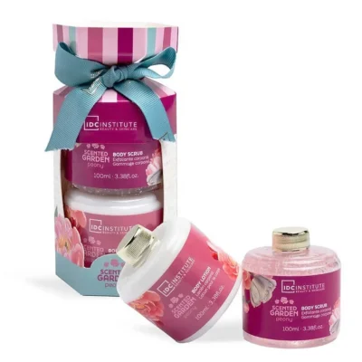 *42240 IDC Scented Garden Peony Bath & Spa Set Body Scrub 100ml & Body Lotion 100ml