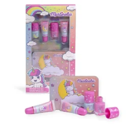 *85494 Martinelia Little Unicorn Makeup & Case Set - Σετ Lip Gloss 2x 4ml, Nail Polish 2 x 3,5ml + Tin Case