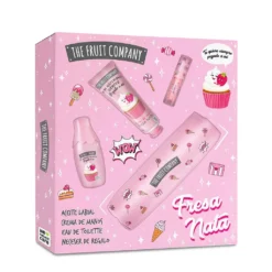 The Fruit Company Fresa Nata Bath & Perfume Strawberry & Cream Set 4Pcs Σετ Μπάνιου - Περιποίησης 28 x 31 x 5cm