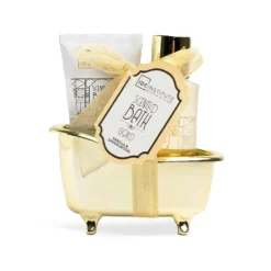 *42252 IDC Scented Bath Gold Mini Bath Tube Vanilla & Sandalwood Σετ Δώρου - Περιποίησης W11,5x H13 x D5,5cm 3pcs