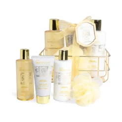 *42256 IDC Scented Bath Gold Metallic Set Vanilla & Sandalwood Σετ Μπάνιου 16 x 15,5 x 10,5cm 5pcs