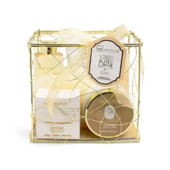 *42261 IDC Scented Bath Gold Metallic Set Vanilla & Sandalwood Σετ Μπάνιου 15 x 13 x 10cm 7pcs