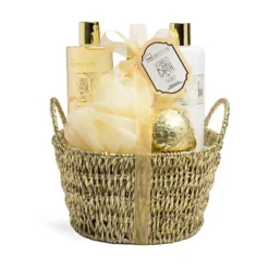 *42262 IDC Scented Bath Gold Basket Vanilla & Sandalwood Σετ Δώρου - Περιποίησης W23x H23 x D16cm 6pcs