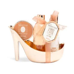 *42267 IDC Scented Bath Bronze High Heel Shoe Set Orange & Cinnamon - Σετ Μπάνιου 19,5 x 16,5 x 7cm 4pcs