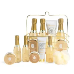 *42286 IDC Scented Bath Gold Metallic Basket Vanilla & Sandalwood Σετ Δώρου - Περιποίησης W22x H22 x D11cm 8pcs