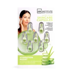 *68323 IDC Natural Elements Aloe Vera Skin Capsules - Αμπούλες Προσώπου με Αλόη για Αναζωογόνηση 7 x 0,34ml