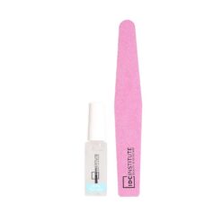 *90501 IDC Institute Nail Shiny Top Coat & File Set Top Coat Νυχιών Διαφανές 6ml & Buffer Ροζ