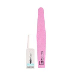 *90502 IDC Institute Nail Strenghtener & File Set Σκληρυντικό Νυχιών Διαφανές 6ml & Buffer Ροζ