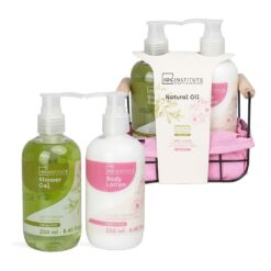 *99336 IDC Institute Natural Oil Metal Basket Σετ Μπάνιου - Περιποίησης με Φυτικά Έλαια 13,5 x 17,5 x 8cm 3pcs