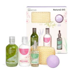 *99340 IDC Institute Natural Oil Perfect Bath Set Σετ Μπάνιου - Περιποίησης με Φυτικά Έλαια 21,5 x 25 x 6cm 5pcs