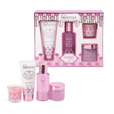 *99157 IDC Institute Scented Bath Rosé Perfect Bath – Σετ Μπάνιου 4 τεμαχίων