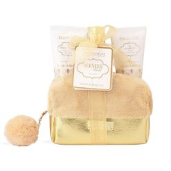 IDC Scented Bath Gold Cosmetic Bag Set Vanilla & Bergamot Σετ Δώρου 16 x 19 x 10cm 4pcs